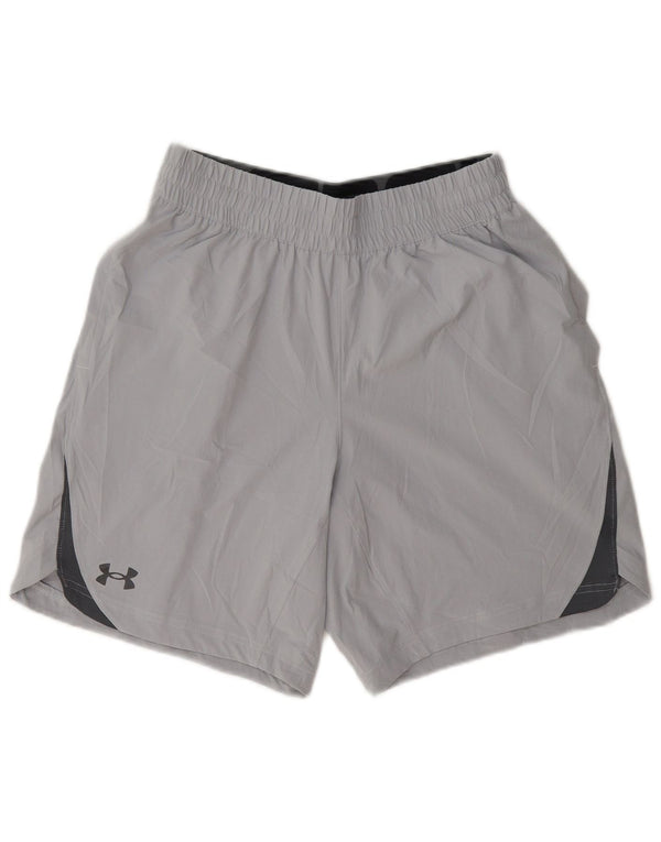 Pantaloncini sportivi grafici da uomo Under Armour piccoli in poliestere color block grigio