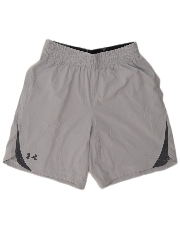Pantaloncini sportivi grafici da uomo Under Armour piccoli in poliestere color block grigio