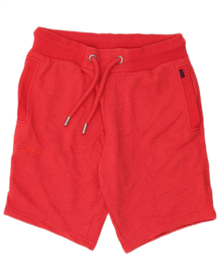 Pantaloncini sportivi da uomo Superdry in cotone rosso medio