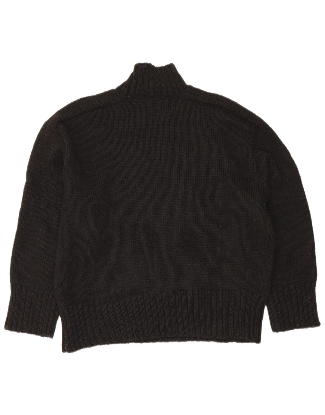 Maglione maglione oversize con collo dolcevita da donna Zara UK 16 grande nero