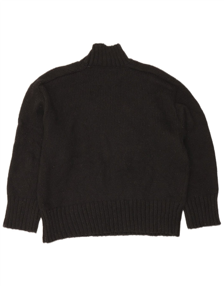 Maglione maglione oversize con collo dolcevita da donna Zara UK 16 grande nero
