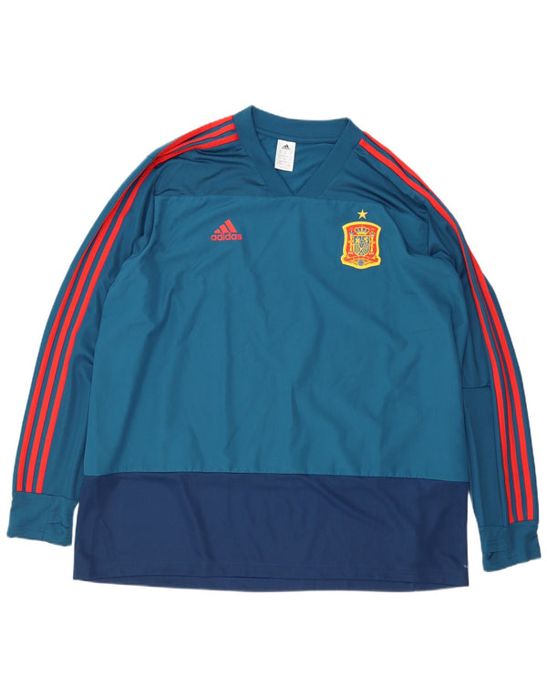 Adidas Uomo Top Manica Lunga 3XL Blu Colourblock Poliestere