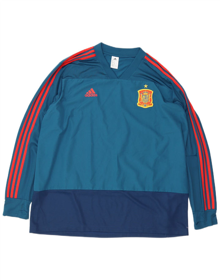 Adidas Uomo Top Manica Lunga 3XL Blu Colourblock Poliestere