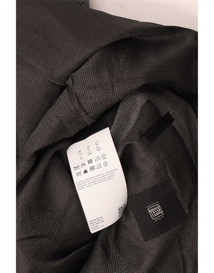 Lanificio In Biella Giacca Blazer a 2 Bottoni da Uomo UK 50 Large Grigia