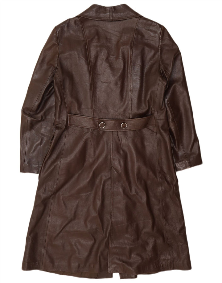 Cappotto in pelle vintage da donna IT 48 XL Bordeaux