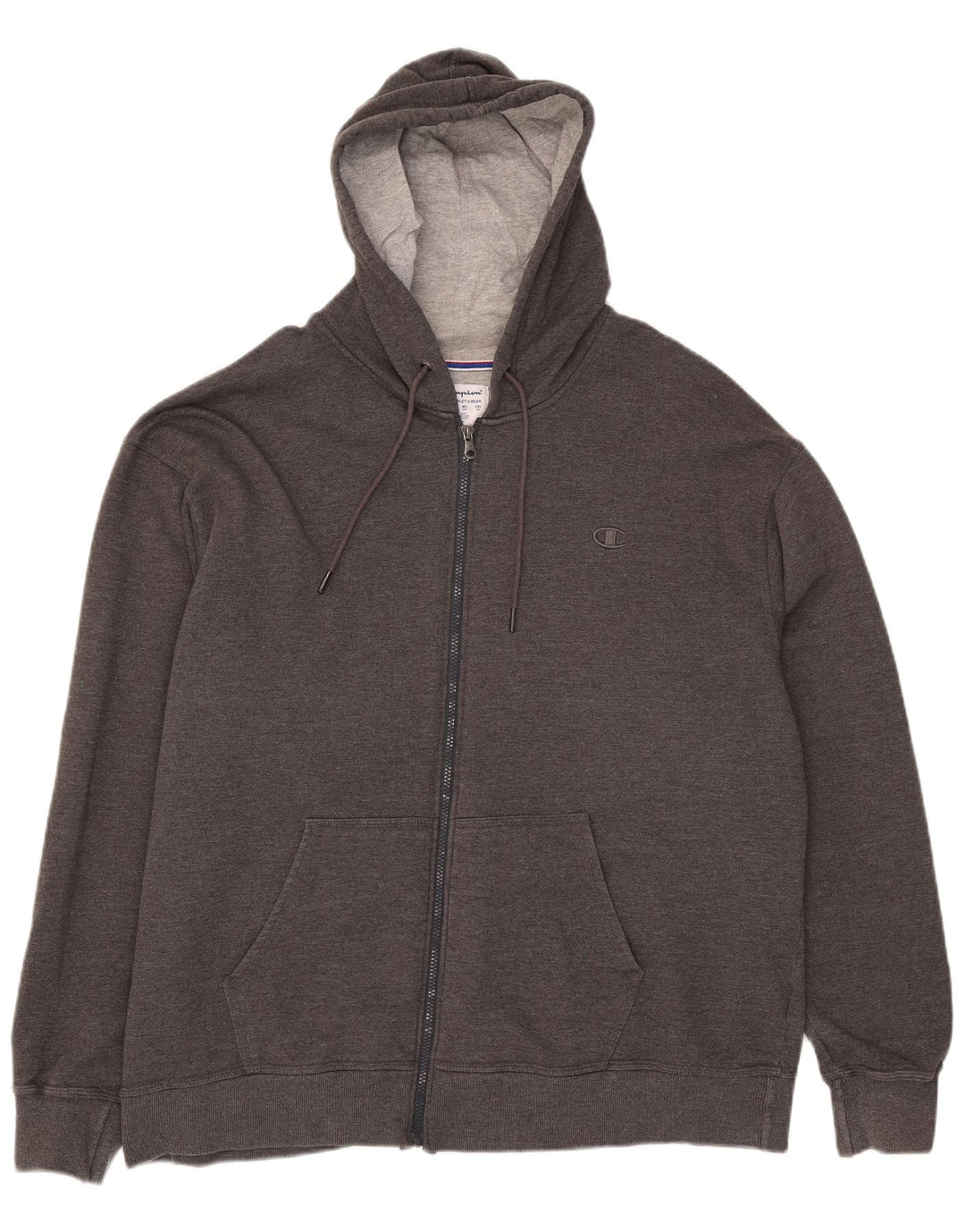 Maglione con cappuccio e zip da uomo Champion 2XL cotone grigio