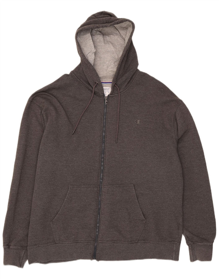 Maglione con cappuccio e zip da uomo Champion 2XL cotone grigio