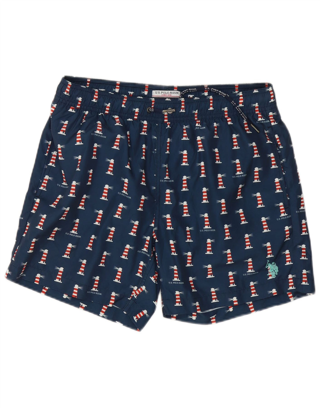 POLO ASSN. Pantaloncini da bagno da uomo medi blu navy maculati