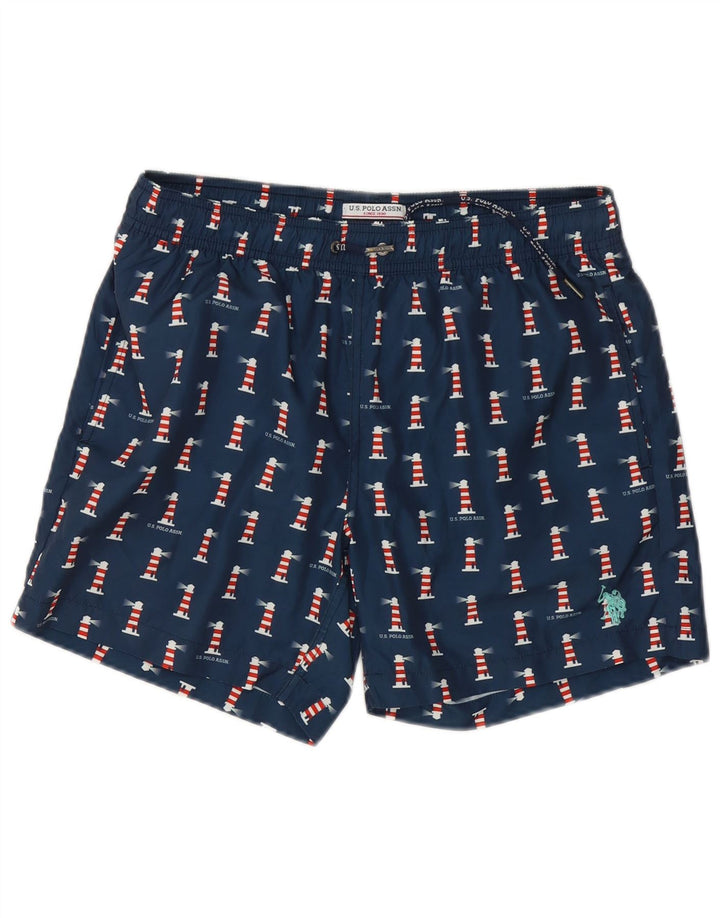 POLO ASSN. Pantaloncini da bagno da uomo medi blu navy maculati