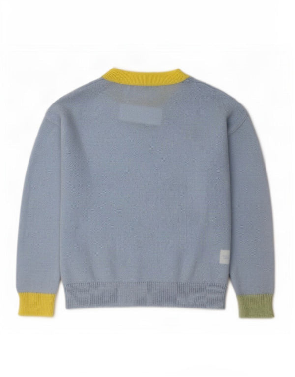 Maglione da donna con scollo a barca Benetton UK 10 Small Blue Colourblock