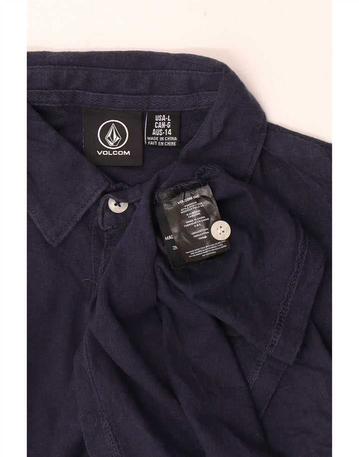 Polo Volcom da bambino 13-14 anni taglia grande in cotone blu navy