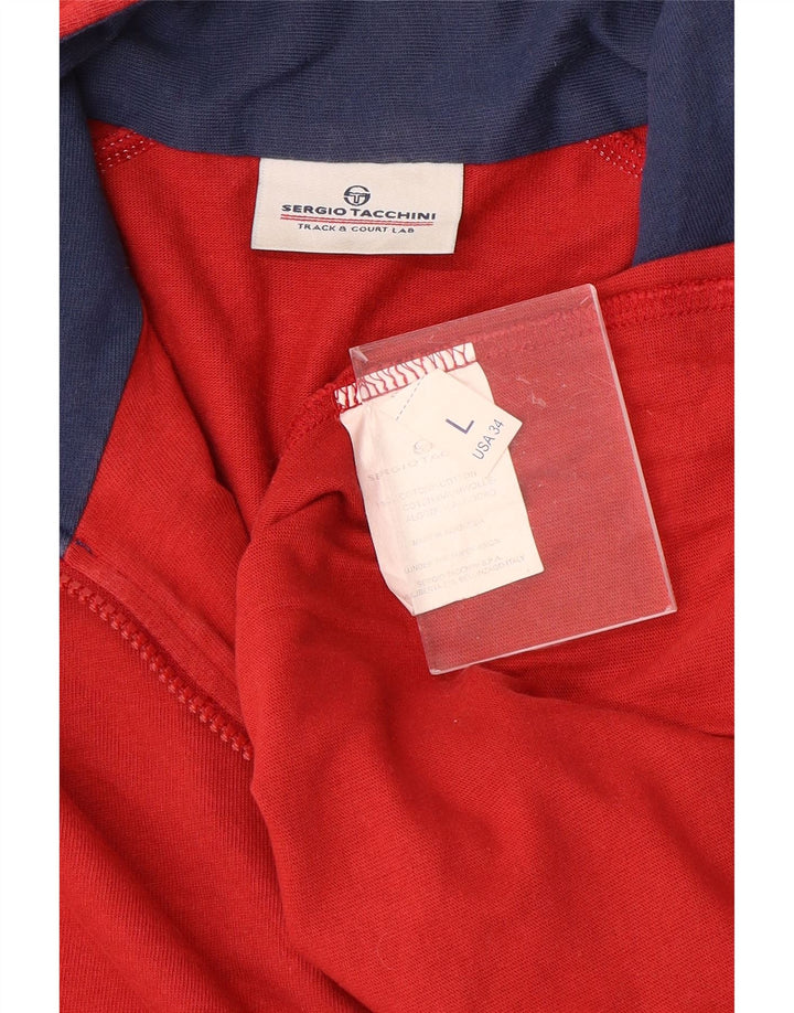 SERGIO TACCHINI Top da tuta pullover con zip grafica da uomo, grande rosso