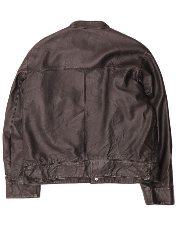 Giacca in pelle bomber da uomo Essebi UK 40 grande in pelle nera