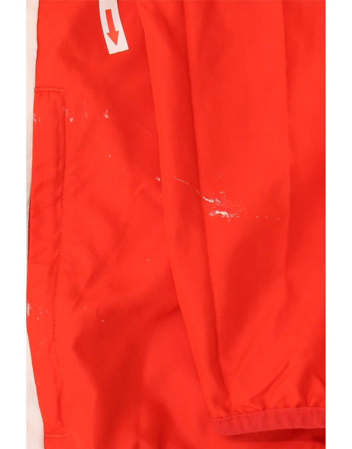 Giacca da ginnastica da uomo con cappuccio Adidas, giacca in poliestere color block rosso medio