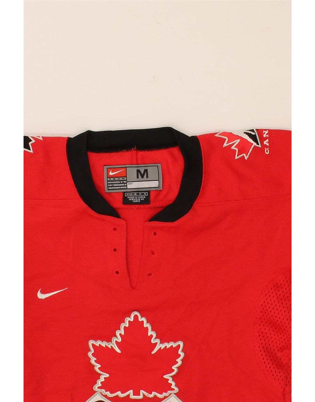 NIKE Boys Graphic Top 3/4 Sleeve 10-11 Years Medium  Red Striped Polyester Vintage Nike and Second-Hand Nike from Messina Hembry 