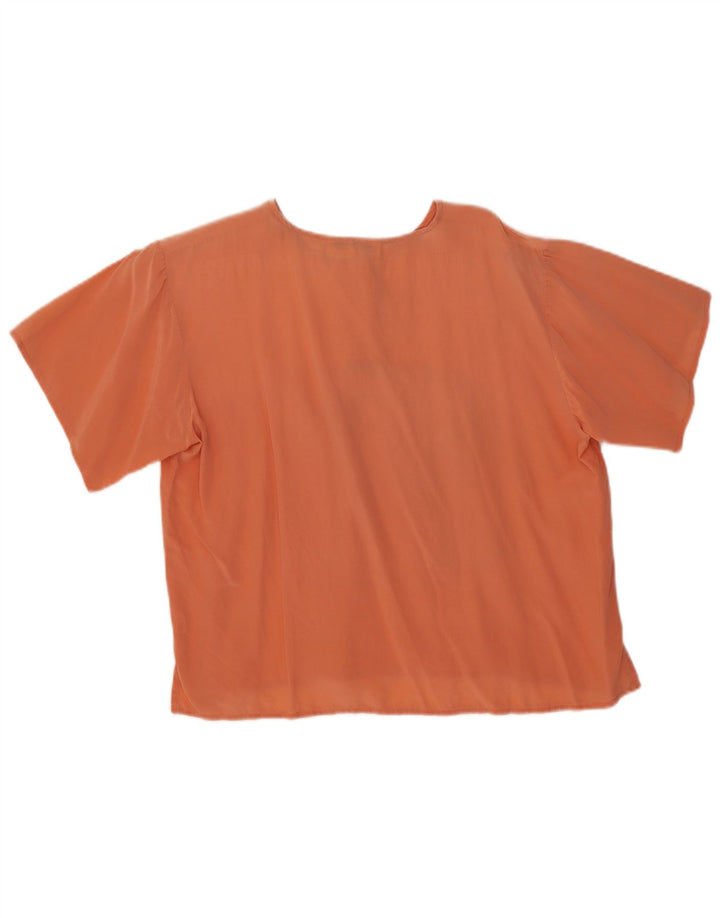Camicetta vintage da donna Top UK 18 XL Seta arancione