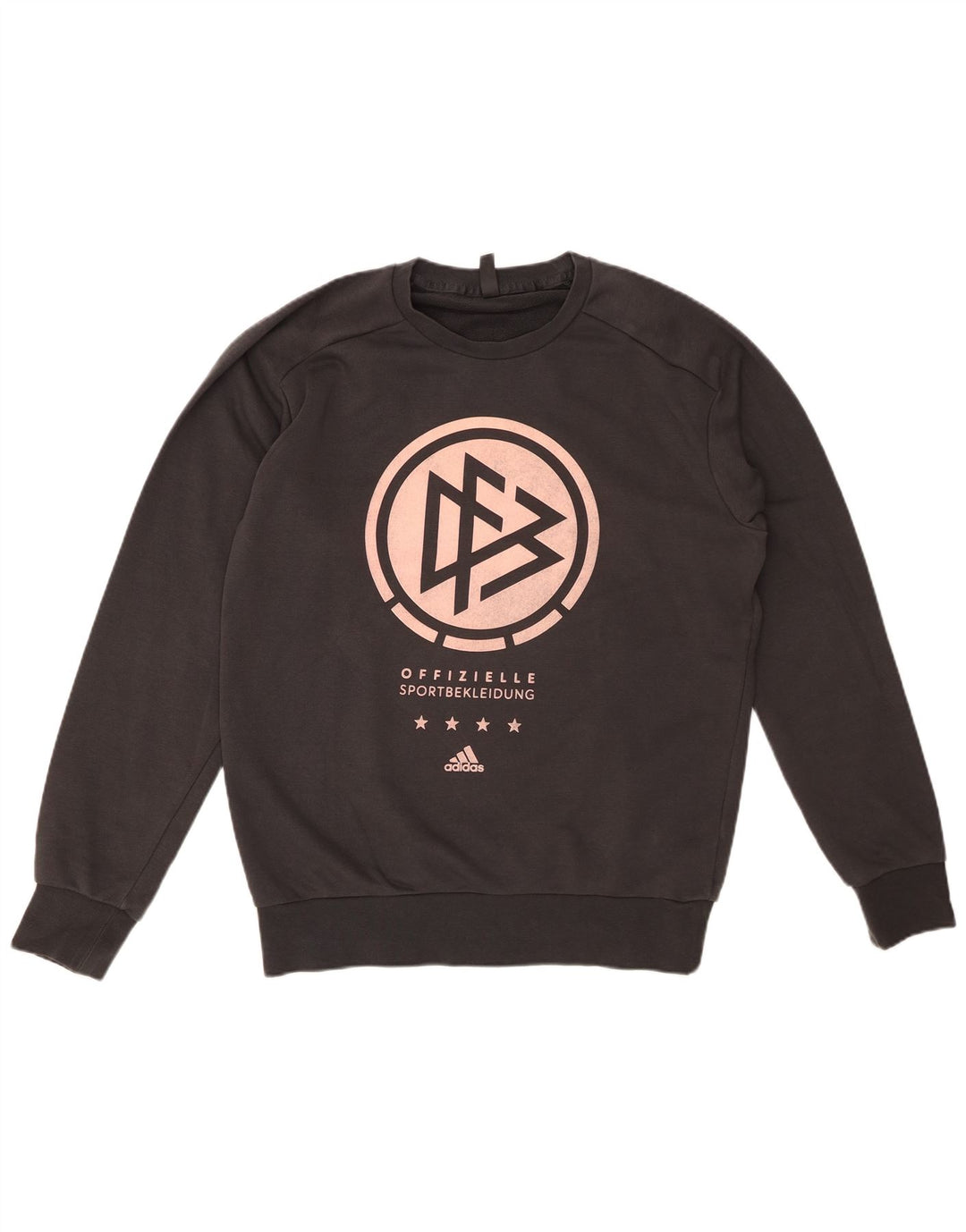 Felpa grafica da uomo ADIDAS, maglione, cotone grigio medio