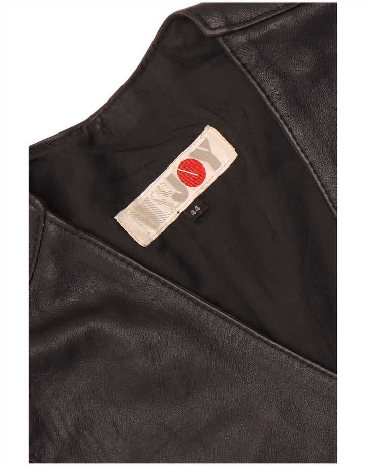 Gilet in Pelle Donna Joy IT 44 Medio Nero