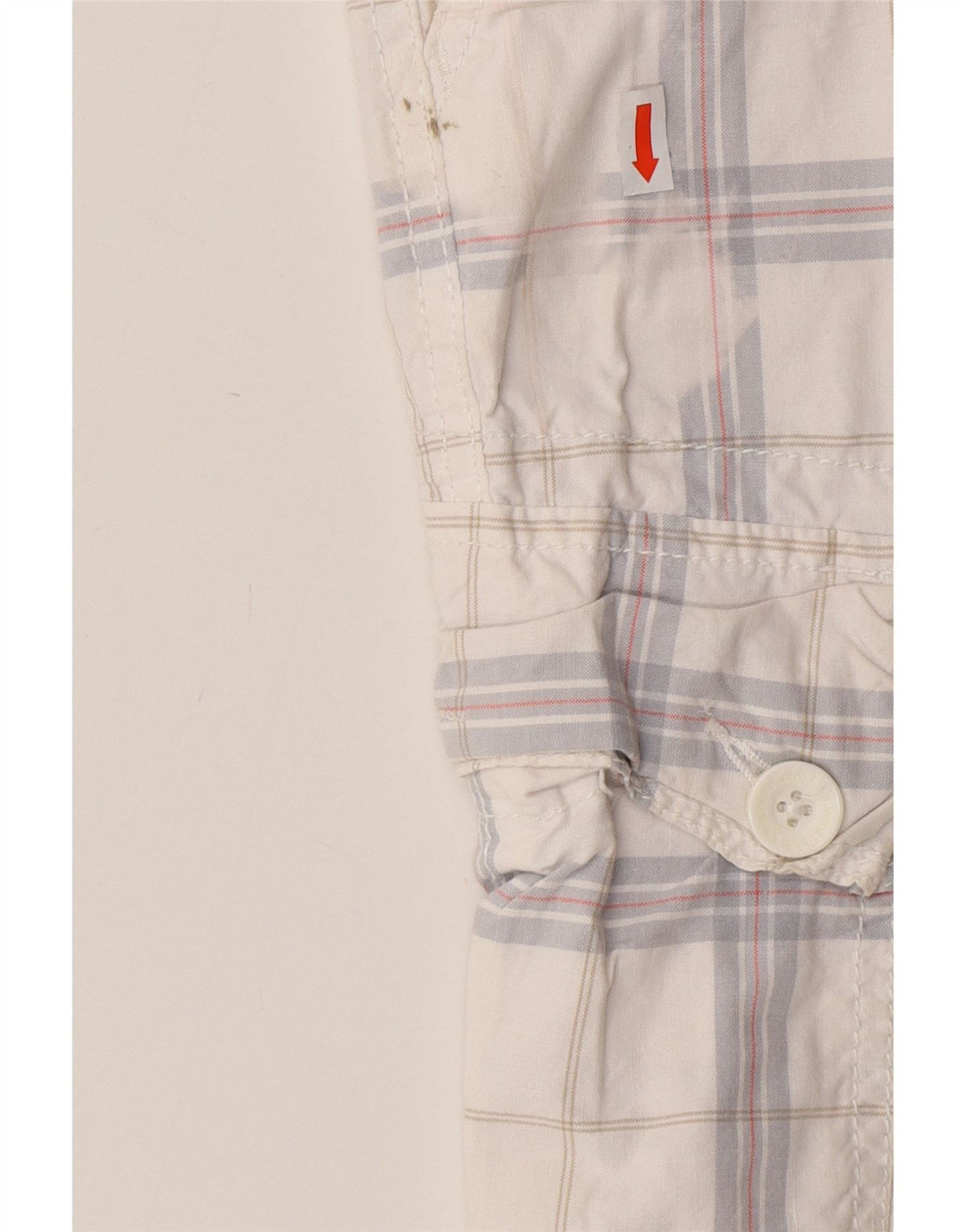 CALVIN KLEIN Pantaloncini cargo da uomo W32 cotone medio a quadri bianchi