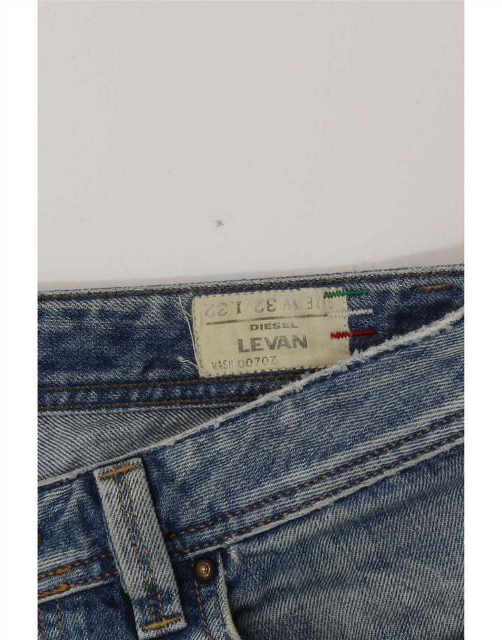 Jeans dritti effetto consumato Levan da uomo Diesel W32 L32 cotone blu