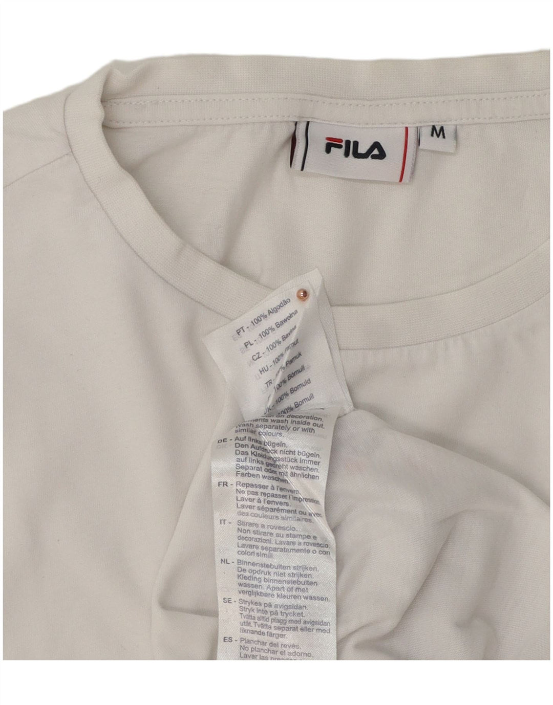 T-shirt grafica da uomo Fila Top in cotone bianco medio