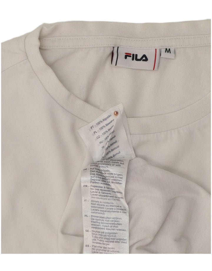 T-shirt grafica da uomo Fila Top in cotone bianco medio
