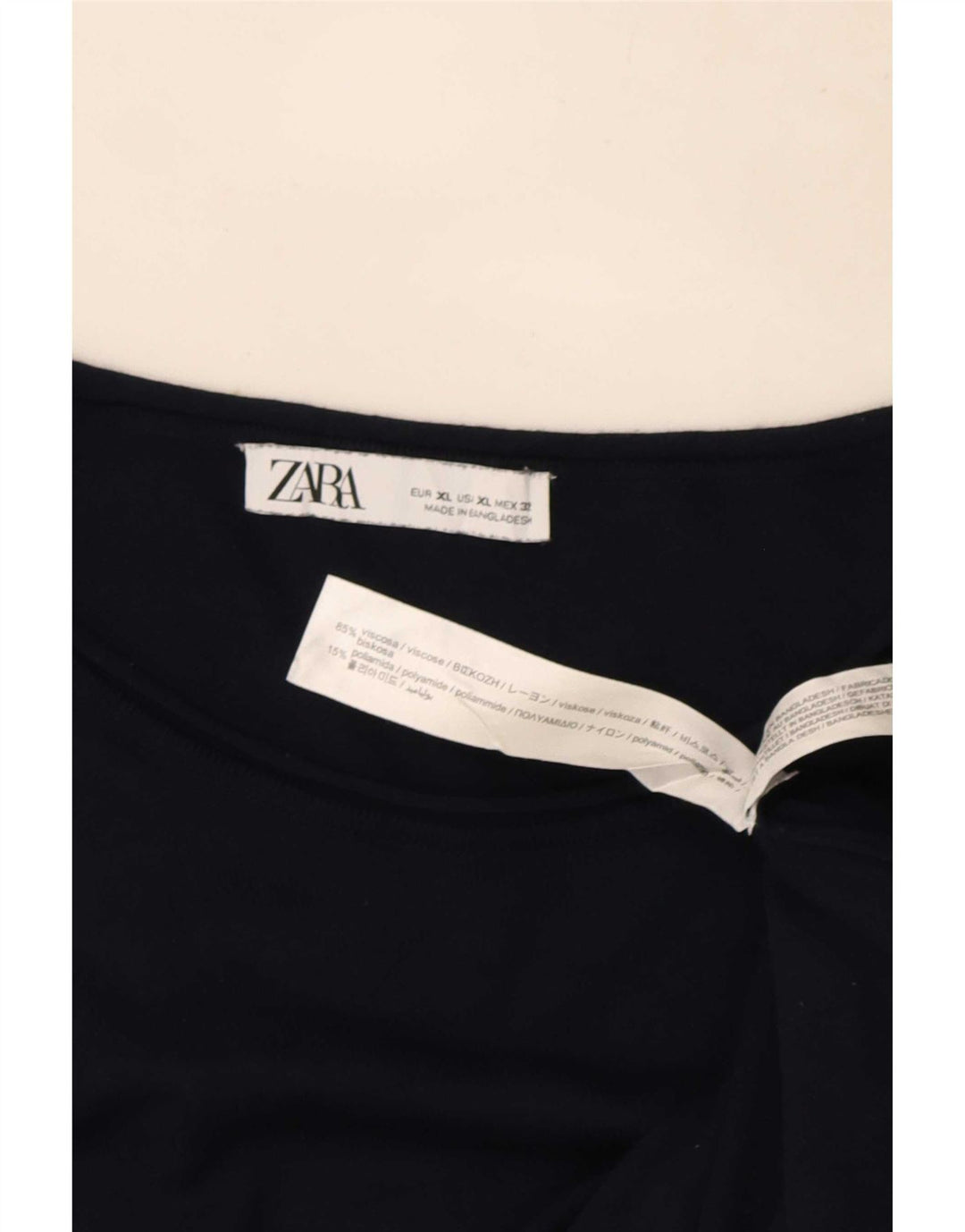 Top Zara da donna a maniche lunghe UK 18 XL in viscosa blu navy