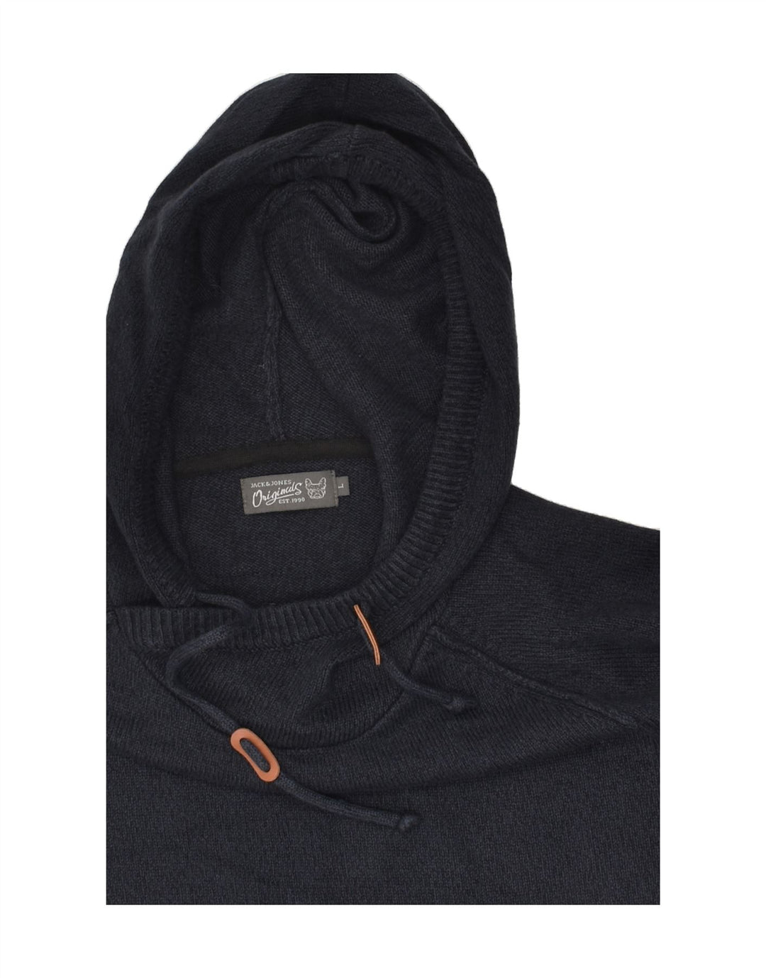 JACK & JONES Mens Hooded Jumper Sweater Large Navy Blue Acrylic | Vintage Jack & Jones | Thrift | Second-Hand Jack & Jones | Used Clothing | Messina Hembry 