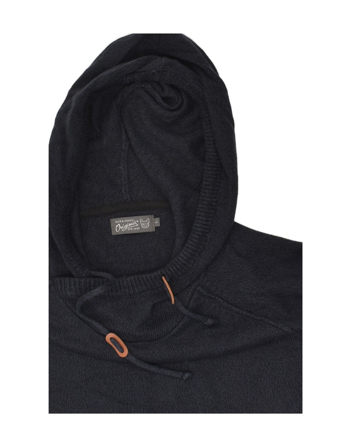 JACK & JONES Mens Hooded Jumper Sweater Large Navy Blue Acrylic | Vintage Jack & Jones | Thrift | Second-Hand Jack & Jones | Used Clothing | Messina Hembry 