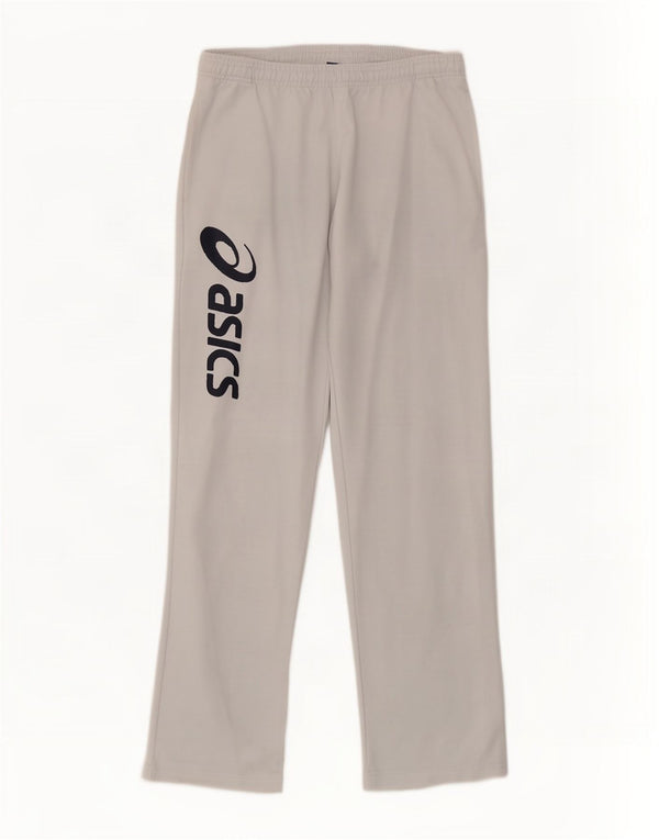 Pantaloni da tuta grafica da uomo Asics in poliestere grigio medio