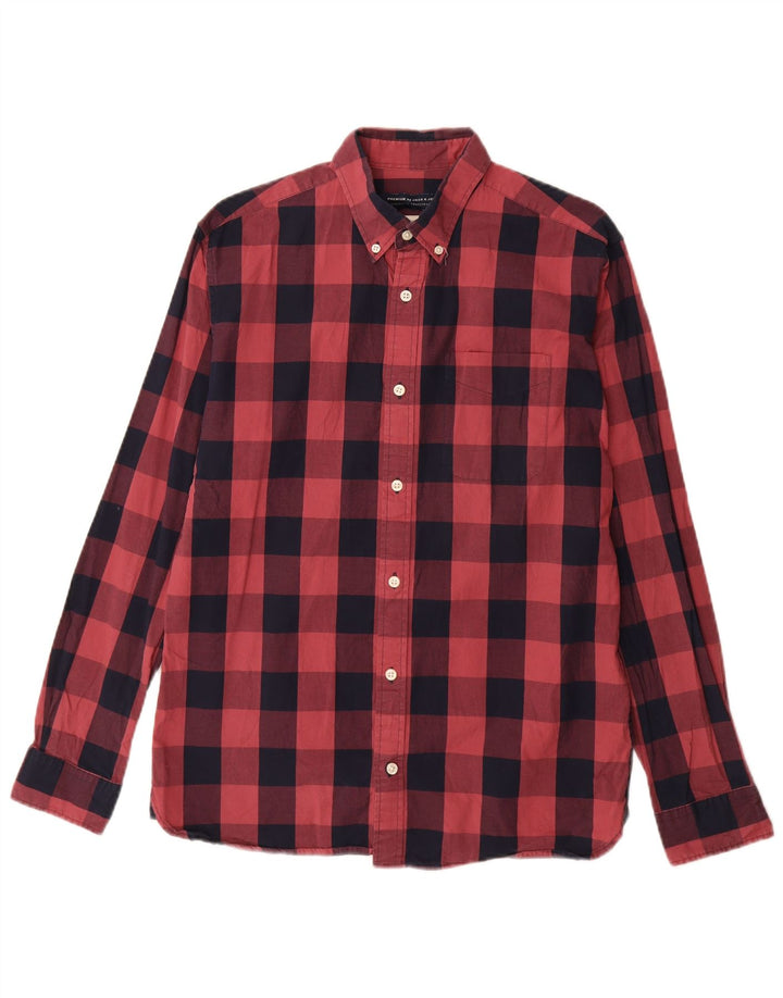 Camicia da uomo Jack & Jones in cotone a quadretti rosso medio