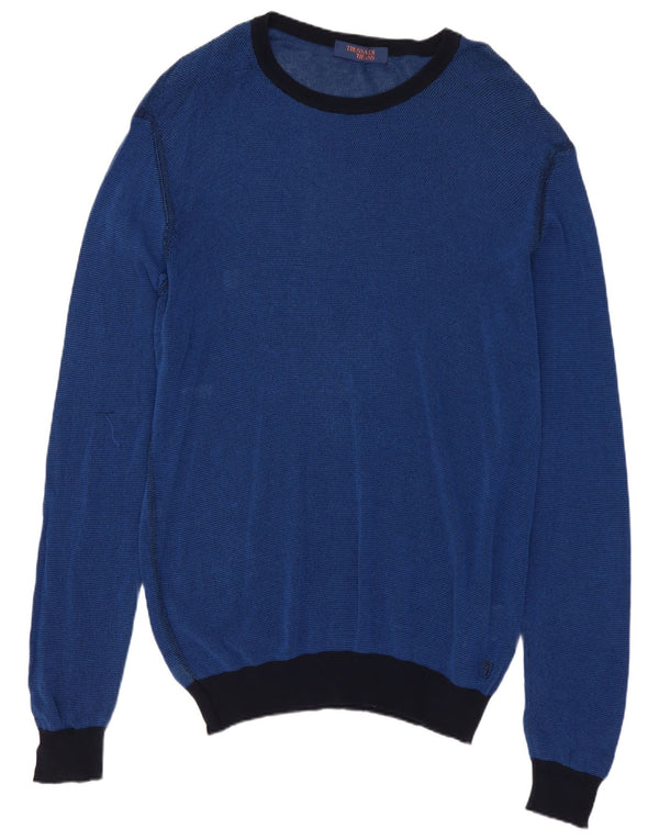 TRUSSARDI JEANS Maglione Uomo con Scollo a Barca 2XL Cotone Blu
