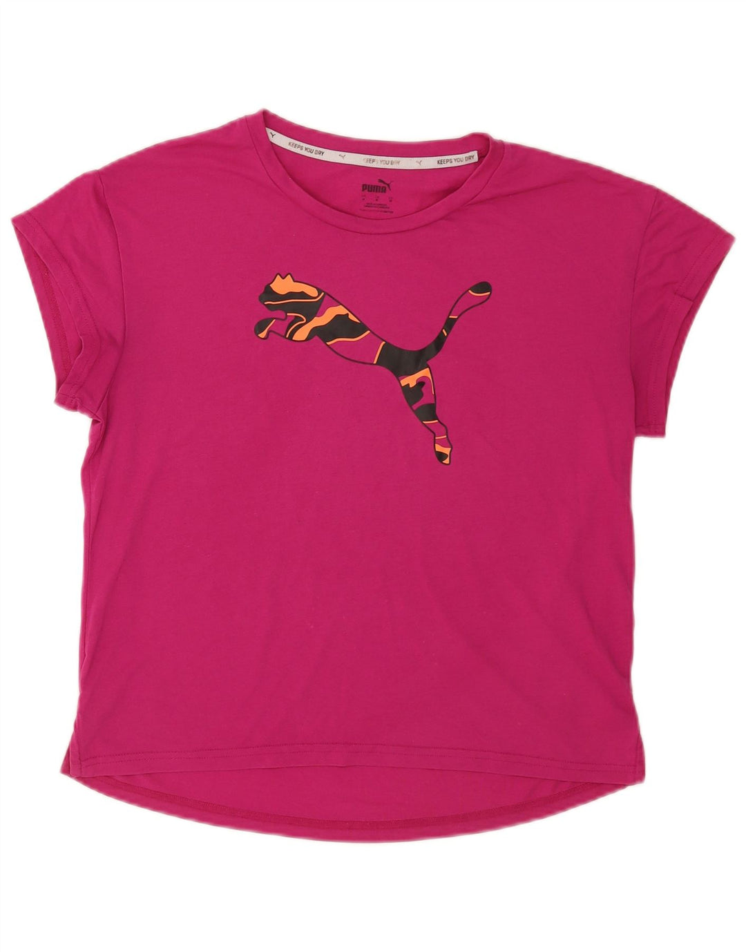 T-shirt grafica da donna Puma UK 14 poliestere rosa medio