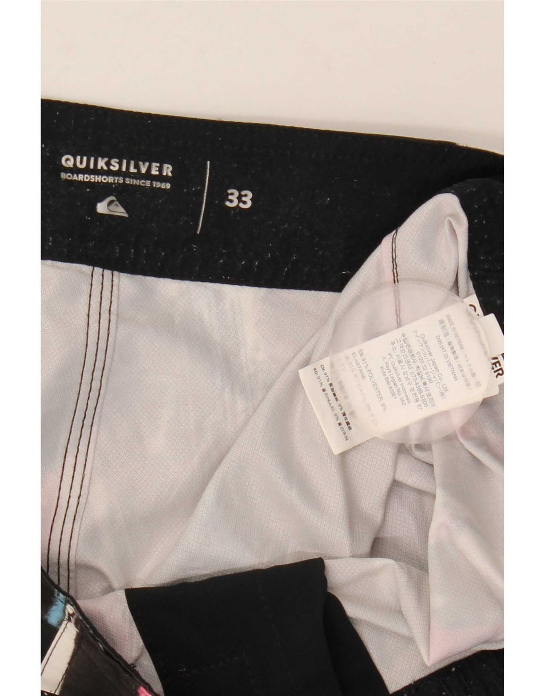Pantaloncini da bagno da uomo Quiksilver in poliestere tie-dye grigio medio