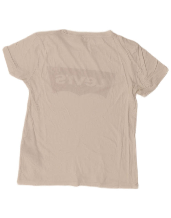 T-shirt grafica da donna Levi's Top UK 10 piccola in cotone bianco