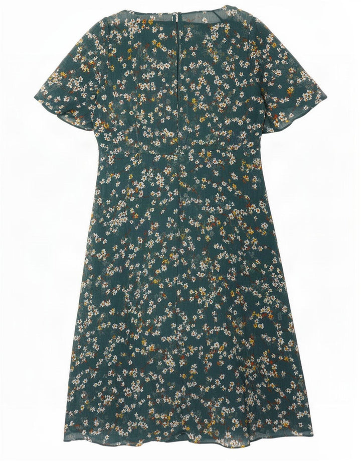 Abito a trapezio da donna Marks & Spencer UK 10 Piccolo poliestere floreale verde