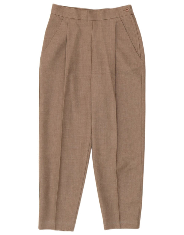 Pantaloni casual a vita alta vintage da donna piccoli W26 L24 Beige