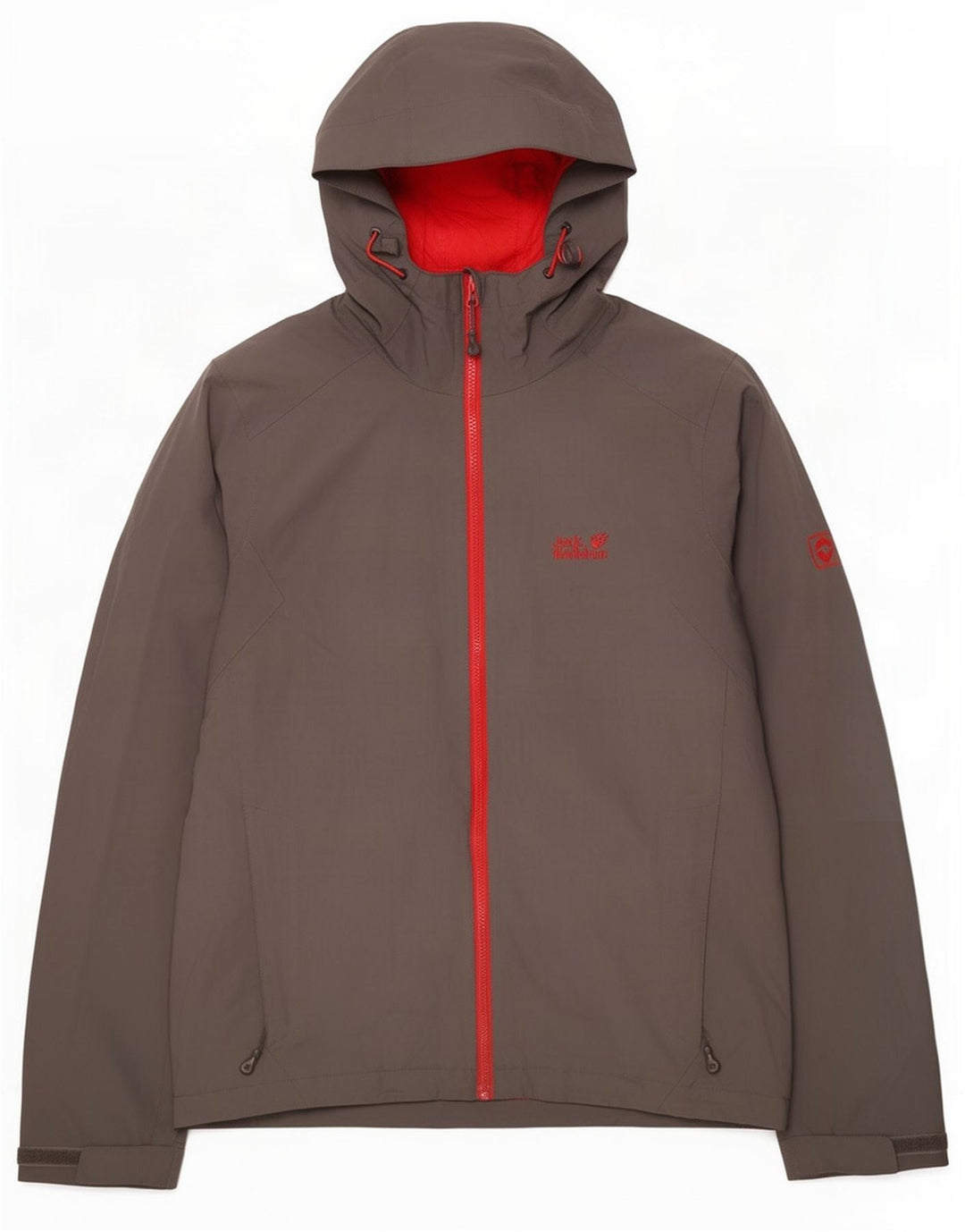 Giacca a vento con cappuccio da uomo Jack Wolfskin UK 36/38 Poliestere grigio medio