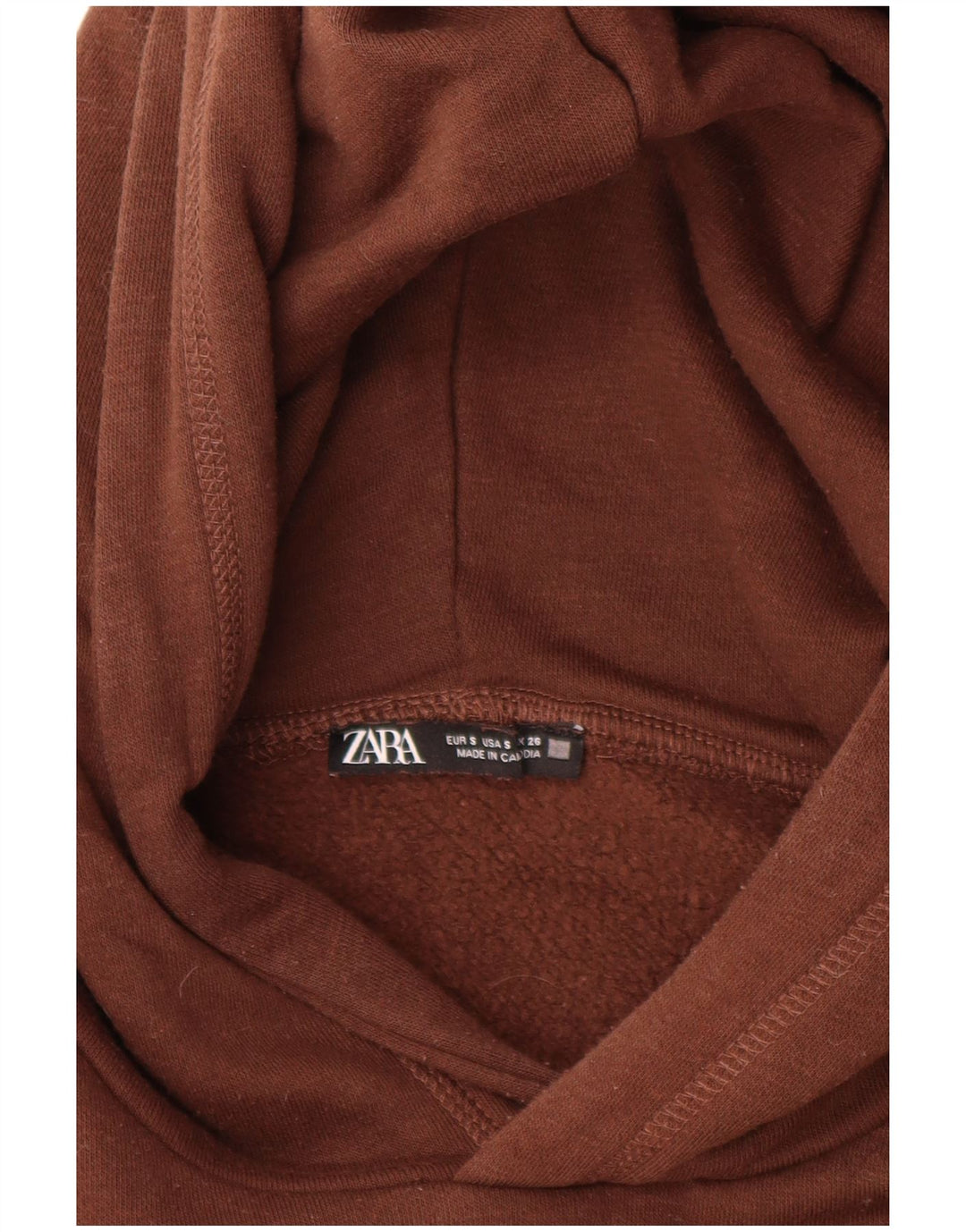 Felpa con cappuccio Zara da donna UK 10 piccola marrone
