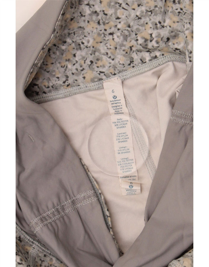 Leggings corti da donna Lululemon US 6 Poliestere floreale grigio medio