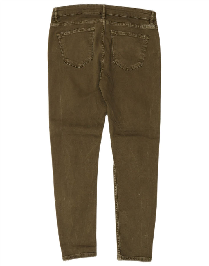 Jeans slim da donna Zara EU 40 medio W30 L27 color block kaki