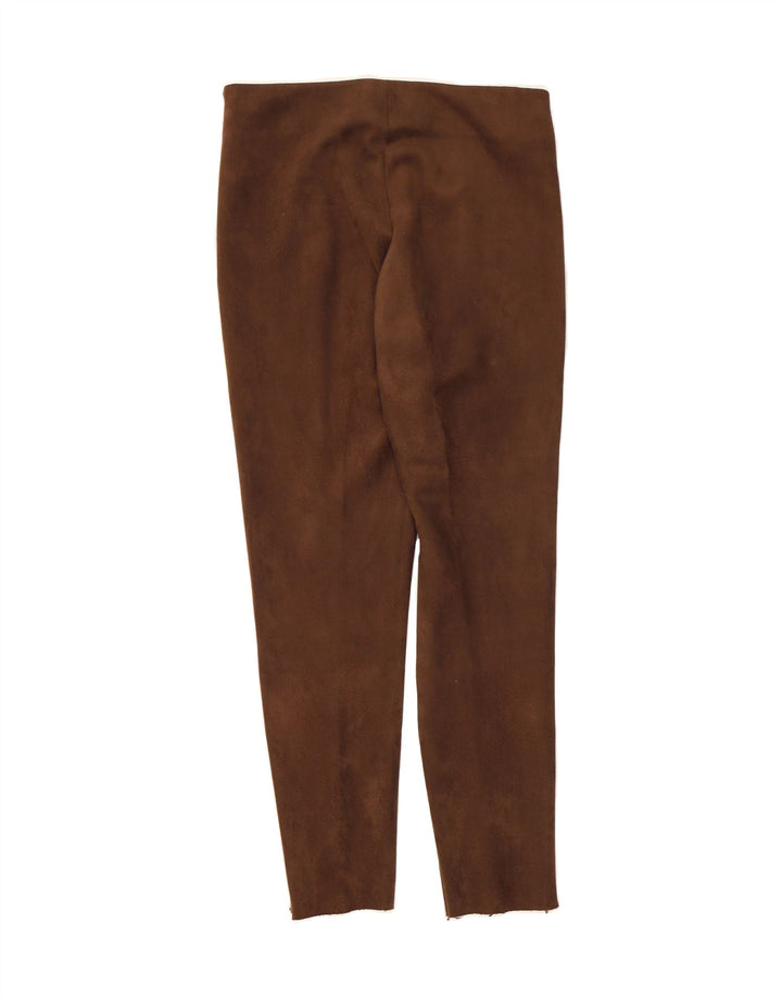 ZARA Womens Skinny Cropped Trousers Large W30 L27 Brown Polyester Vintage Zara and Second-Hand Zara from Messina Hembry 