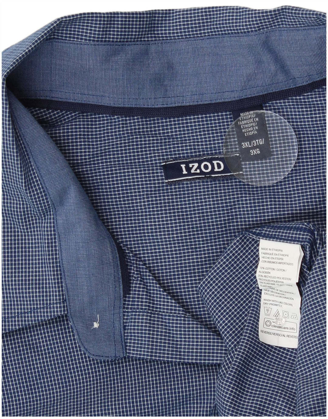 Camicia a quadri da uomo Izod 3XL in cotone a quadretti blu