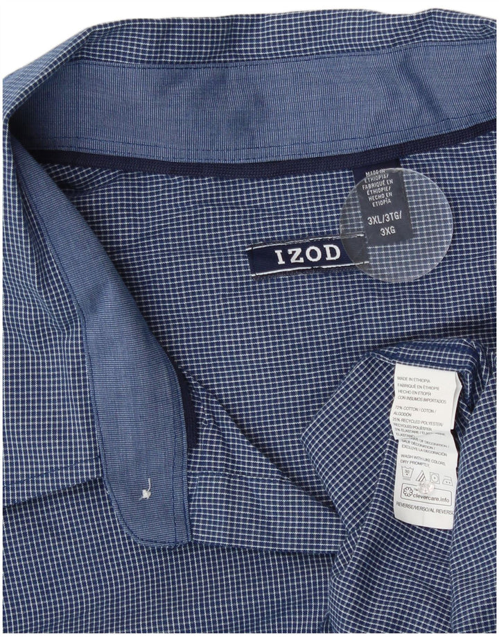 Camicia a quadri da uomo Izod 3XL in cotone a quadretti blu
