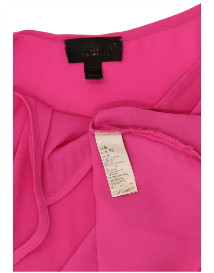 Topshop Donna Cami Top UK 8 Small Rosa Poliestere