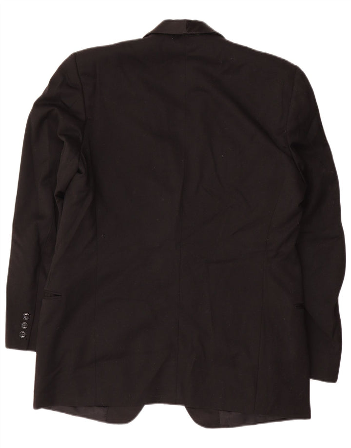 Abito vintage da uomo a 1 bottone e 2 pezzi IT 52 XL W32 L30 Nero