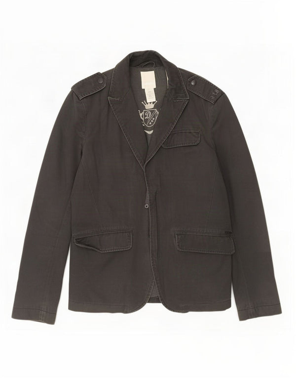 Giacca blazer militare da uomo Diesel UK 40 grande cotone grigio