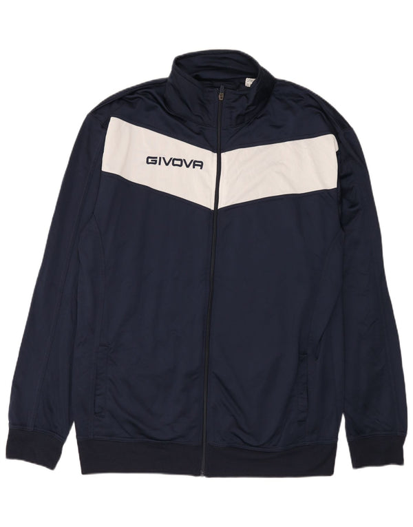 Giacca da ginnastica grafica da uomo Givova 4XL Blu navy Colourblock