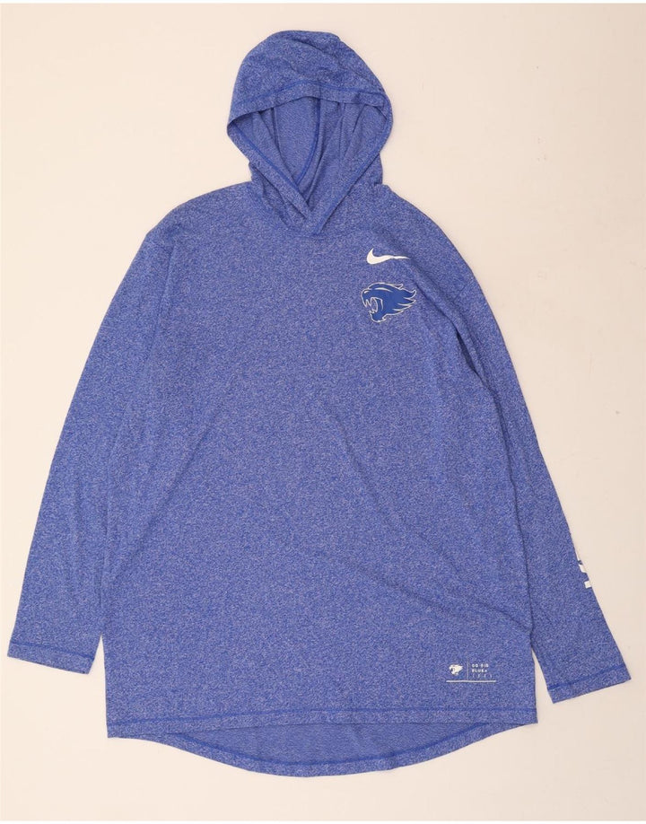 NIKE Mens Hooded Top Long Sleeve XL Blue Cotton