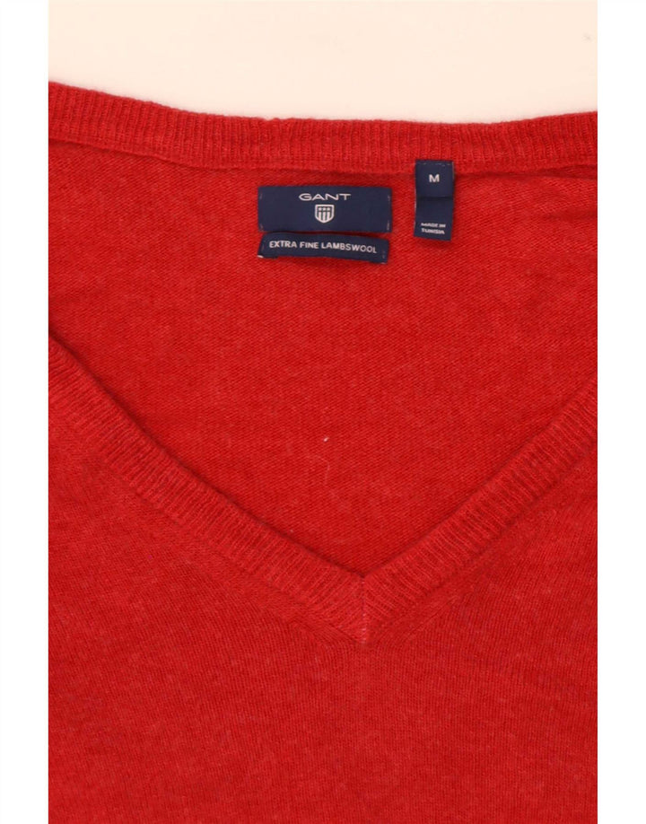 Maglione da donna con scollo a V Gant UK 14 Lana d'agnello rossa media